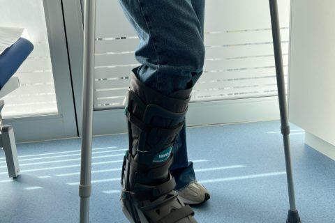 Left leg splint at the Vevey orthopedic surgery department of the Centre médical Gare de Vevey